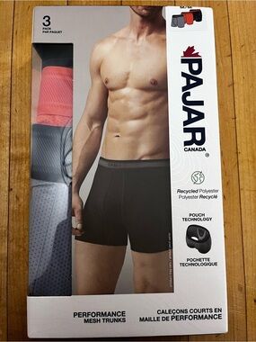 Pajar Canada Men's Performance Mesh Trunks 3-Pack Size Medium | $40 NWT